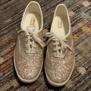 Keds Glitter Lace-Up Sneakers in Rose